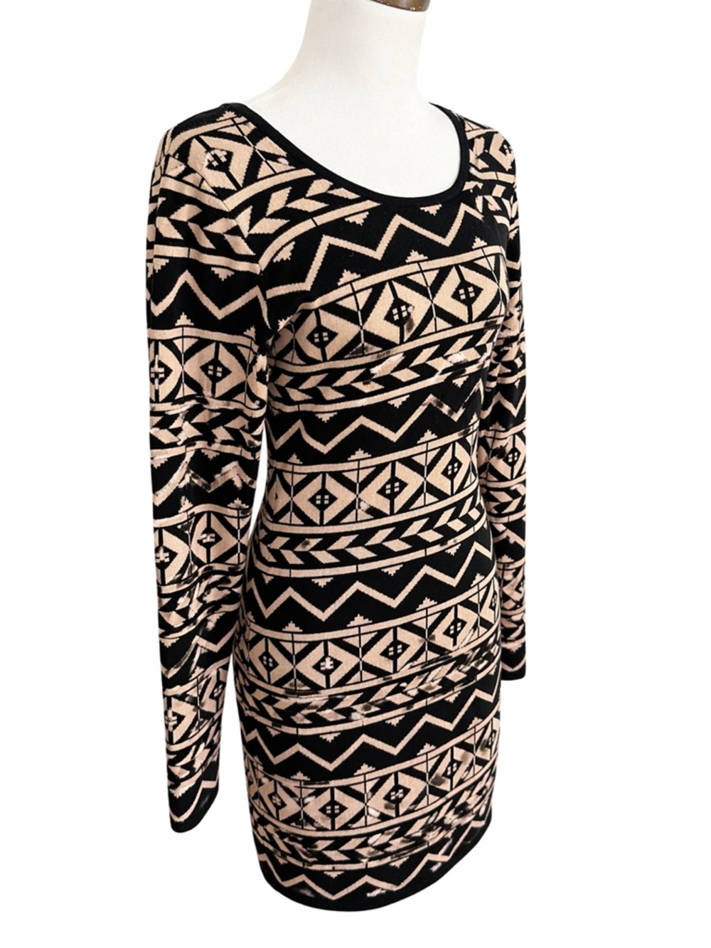 Say What? Aztec Print Sweater Dress – Size XL